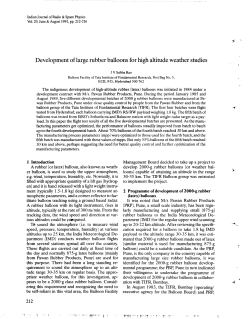 Development of large rubber balloons for high altitude weather studies