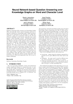 Neural Network-based Question Answering over