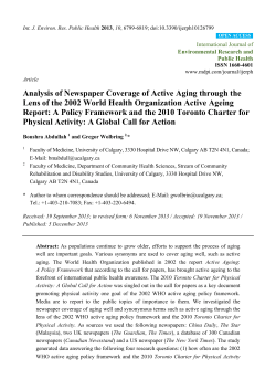 Analysis of Newspaper Coverage of Active Aging through the