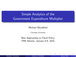 Simple Analytics of the Government Expenditure Multiplier