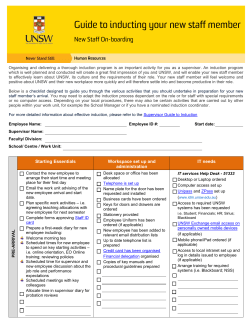 Guide to inducting your new staff member