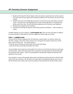 AP Chemistry - Father Lopez Catholic High School