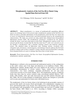 Morphometric Analysis of the Gal Oya River Basin Using Spatial