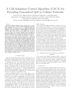 A Call-Admission Control Algorithm (CACA) for Providing