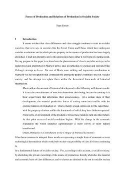 Forces of Production and Relations of