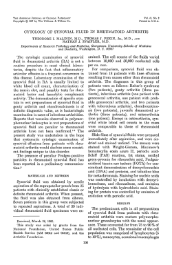 CYTOLOGY OF SYNOVIAL FLUID IN RHEUMATOID ARTHRITIS