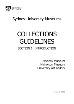 collections guidelines - The University of Sydney