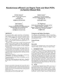 Proceedings version  - IAS School of Mathematics