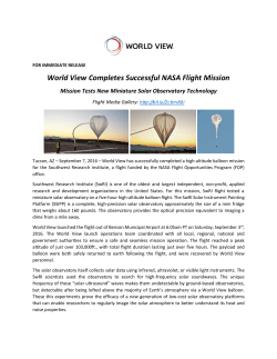 Sep 7, 2016 World View World View Completes Successful NASA