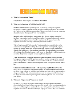 1. What is Neighborhood Watch?
