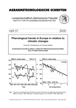 Phenological trends in Europe in relation to climatic changes
