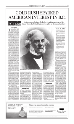 GOLD RUSH SPARKED AMERICAN INTEREST IN B.C.