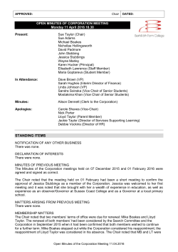 Corporation Minutes 11.04.16