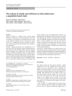 The iceberg of suicide and self-harm in Irish adolescents