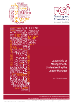Leadership or Management? - FGI Training and Consultancy