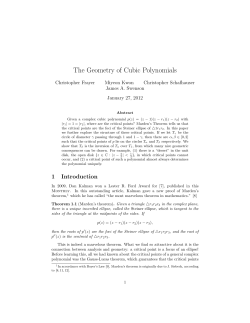 The Geometry of Cubic Polynomials