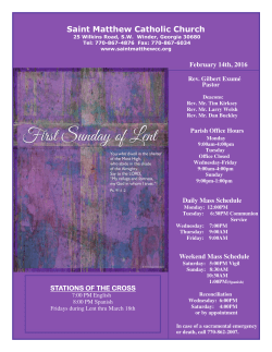 February 14th, 2016 - St. Matthew Catholic Church | Winder, GA
