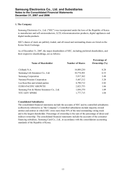 Samsung Electronics Co., Ltd. and Subsidiaries