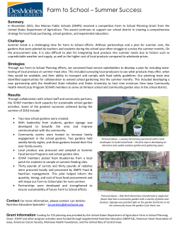 Farm to School &ndash; Summer Success