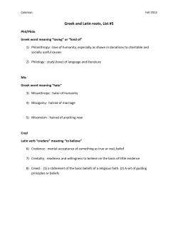 Greek and Latin roots, List #5