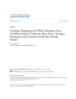 Geologic Mapping in the Black Mountain Area, Northern Eastern