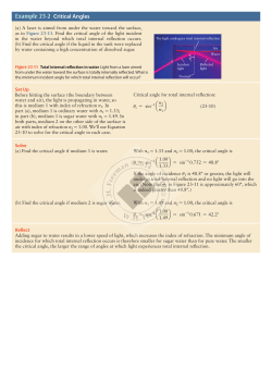 Example 23-2 Critical Angles