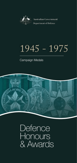 Campaign Medals - Department of Defence