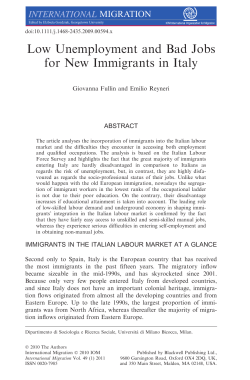 Low Unemployment and Bad Jobs for New Immigrants in Italy