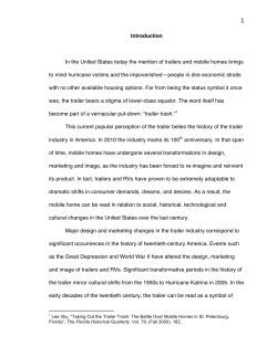Introduction In the United States today the mention of trailers and