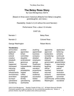 The Betsy Ross Story - Readers Theater All Year