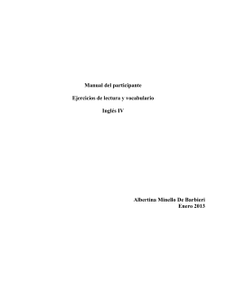 Manual del participante Ejercicios de lectura y vocabulario Ingl&eacute;s IV
