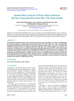 Spatial Risk Analysis of Water Borne Diseases