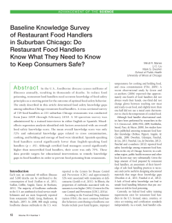 Baseline Knowledge Survey of Restaurant Food Handlers in