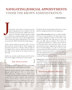 NAVIGATING JUDICIAL APPOINTMENTS
