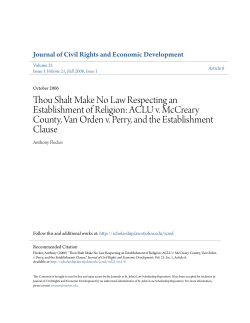 Thou Shalt Make No Law Respecting an Establishment of Religion