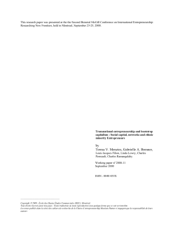 Immigrants, Ethnic Communities and Local, National