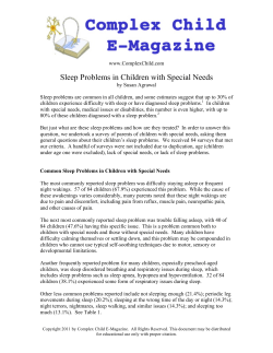 Sleep Problems in Children with Special Needs