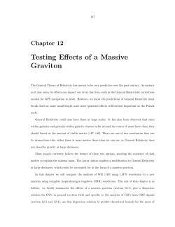 Testing Effects of a Massive Graviton