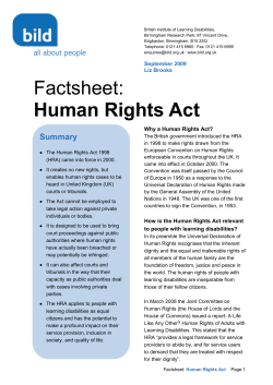Human Rights - British Institute of Learning Disabilities