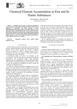 Chemical Element Accumulation in Peat and Its Humic