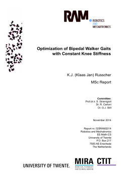 Optimization of Bipedal Walker Gaits with Constant Knee Stiffness