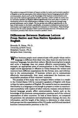 Differences Between Business Letters From Native and Non