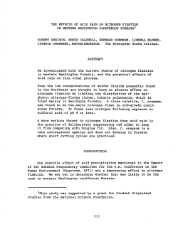 THE EFFECTS OF ACID RAIN ON NITROGEN FIXATION ROBERT
