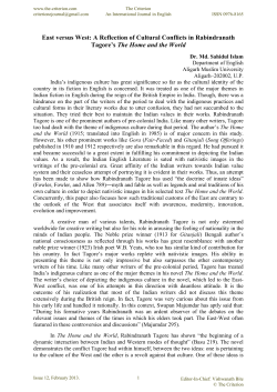 East versus West: A Reflection of Cultural Conflicts in Rabindranath