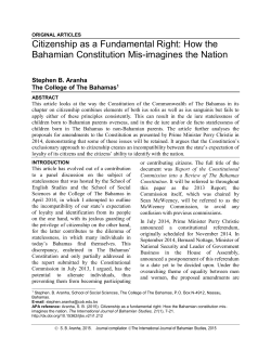 Citizenship as a Fundamental Right: How the Bahamian