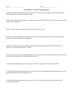 Note Outline on the Rise of Imperial Japan