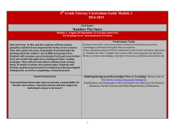Grade Literacy Curriculum Guide Module 1 2014-2015