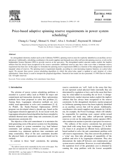 Price-based adaptive spinning reserve requirements in power