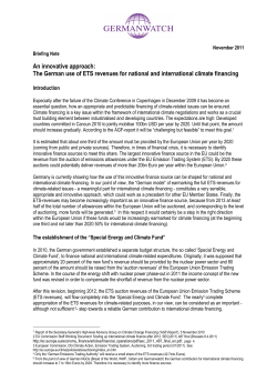 An innovative approach: The German use of ETS revenues for