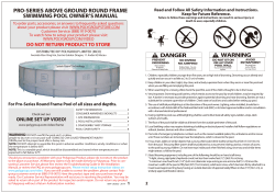 2014 Pro-Series Round Frame Pool Manual